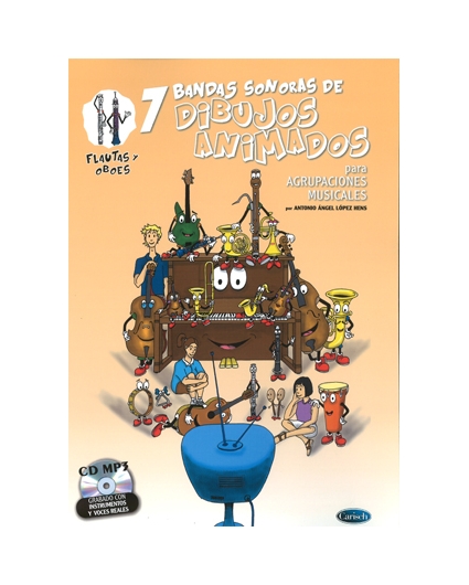 7 Bandas Sonoras de Dibujos Animados CD Oboes y Flautas, de López Hens, Antonio Ángel, Varios