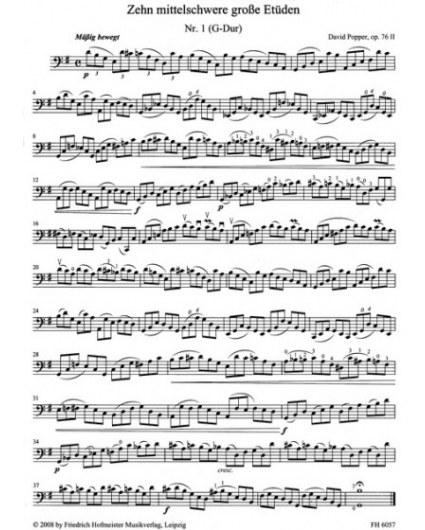 10 Moderately Difficult Grand Studies for Voloncello op. 76 II