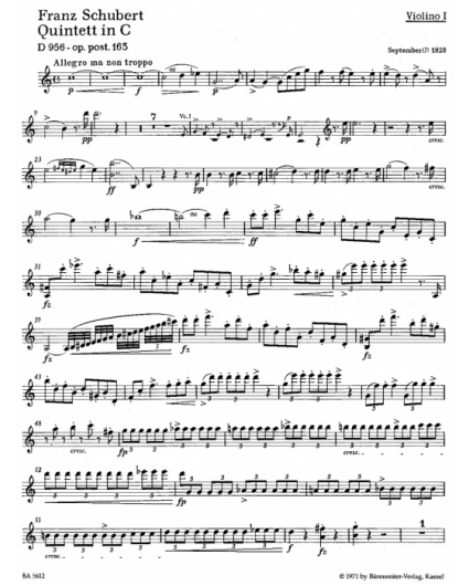 Streichquintett Op.Post. 163 in C Major/ Partes
