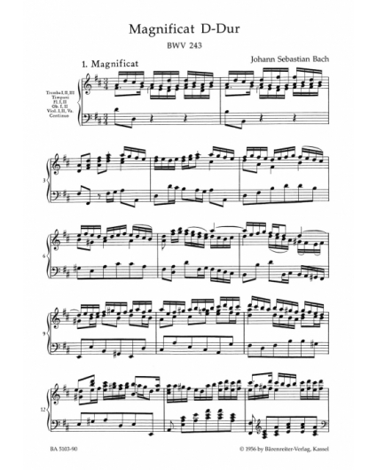 Magnificat D-Dur BWV 243/ Vocal Score
