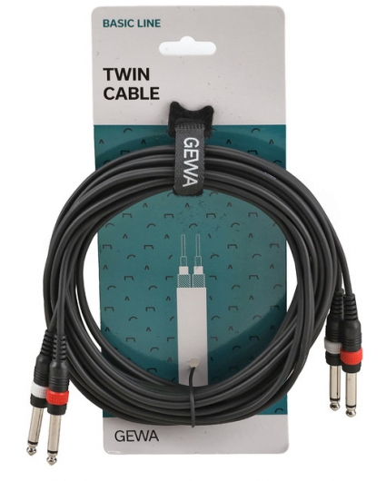 Cable 2 Jack Mono - 2 Jack Mono Gewa Basic Line 6M