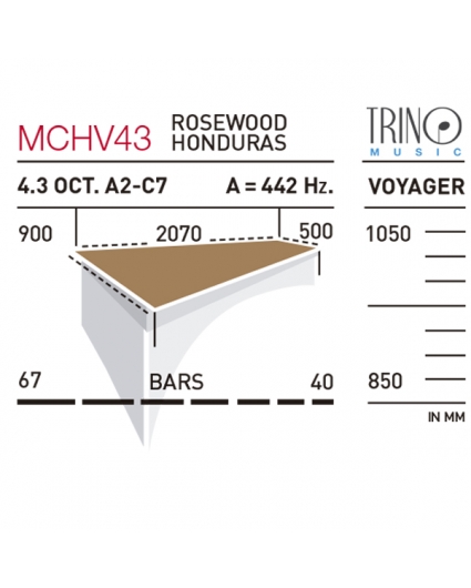 medidas Marimba Adams MCHV43 Concert