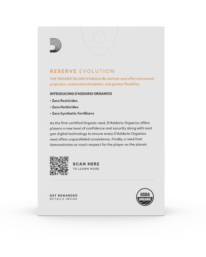 Cañas Clarinete D'addario Organic Reserve Evolution