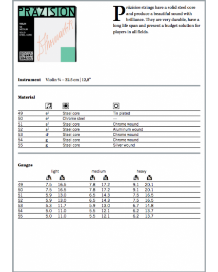 Cuerdas Violin Thomastik Präzision