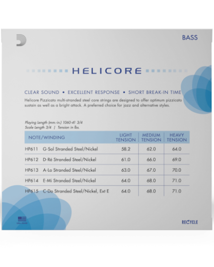 Cuerdas Contrabajo D'addario Helicore Pizz