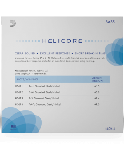 Cuerdas Contrabajo D'addario Helicore Solo