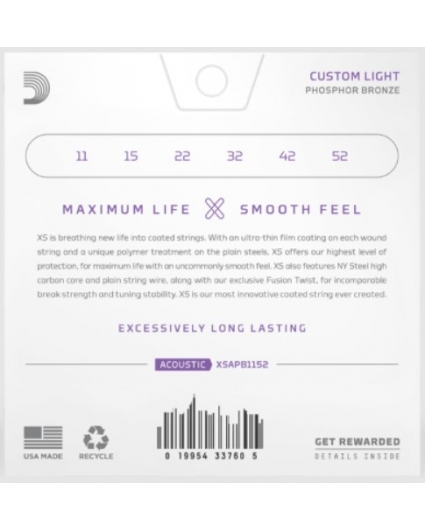 Cuerdas Guitarra Acustica D'addario XS Phosphor
