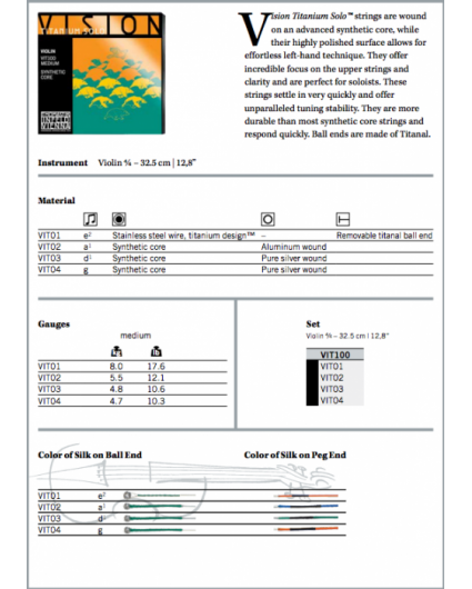 Cuerda Violin Thomastik Vision VI01