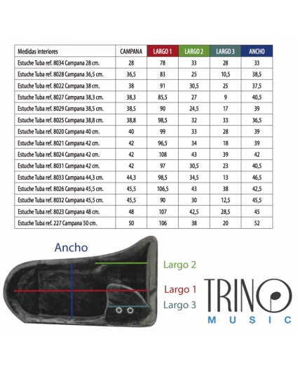 Estuche Tuba Ortola 42 cms 8024