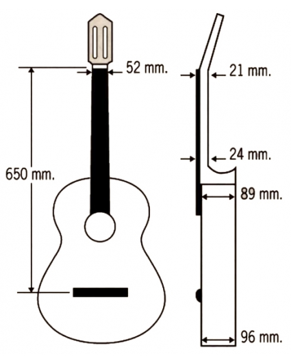 medidas Guitarra Paco Castillo 215F