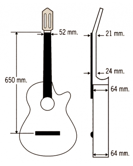 Medidas Guitarra Paco Castillo 235TE