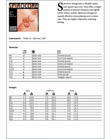 Cuerda Violin Thomastik Spirocore S-12